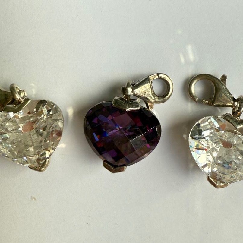 Подвеска шарм Thomas Sabo Сердце кристалл фиолетовый 1,7 см 925