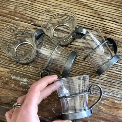 Стакан в оловянном подстаканнике (микроскол)