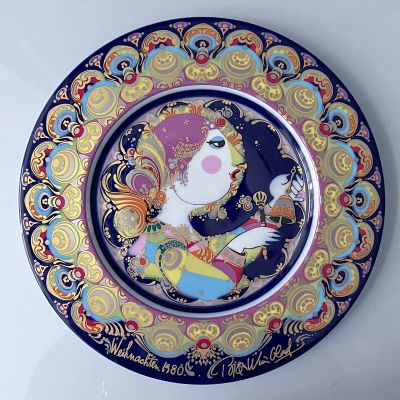 Тарелка Rosenthal Рождественская Ангел с колокольчиком 29 см Германия 1980 г.