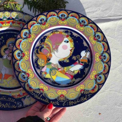 Тарелка Rosenthal Рождественская Ангел с колокольчиком 29 см Германия 1980 г.