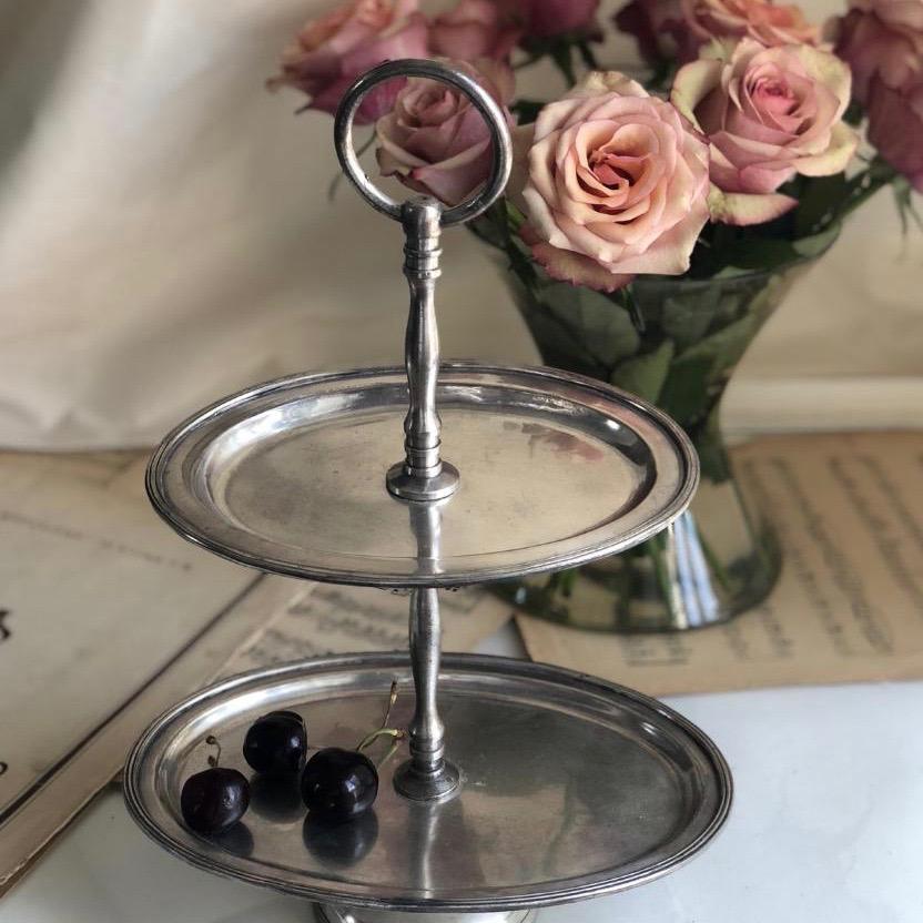 Этажерка для десерта мельхиор