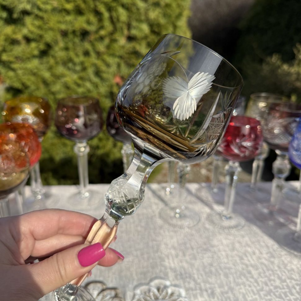 Бокал Anna Hutte янтарный 250 мл накладной хрусталь Германия дизайн 4