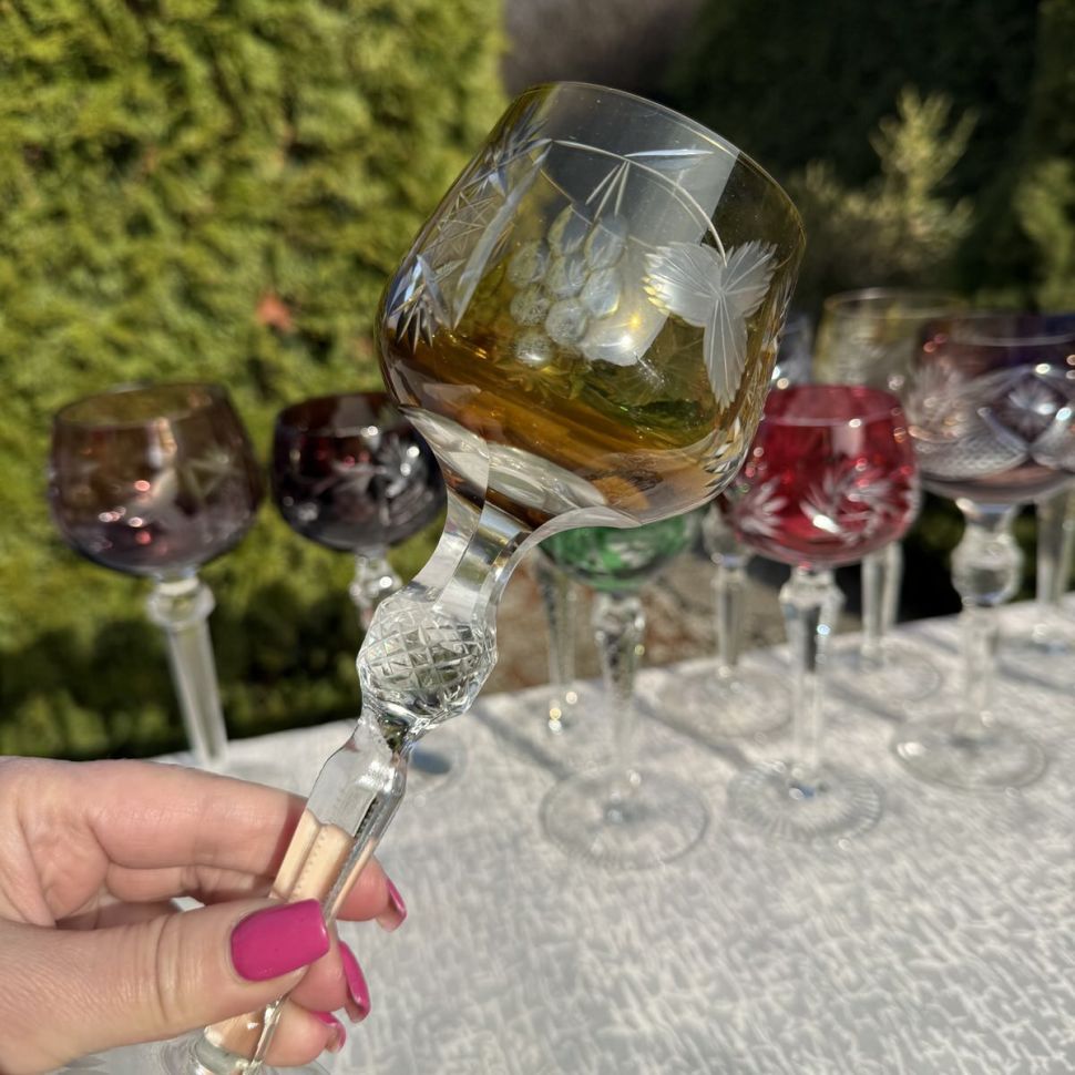 Бокал Anna Hutte янтарный 250 мл накладной хрусталь Германия дизайн 4