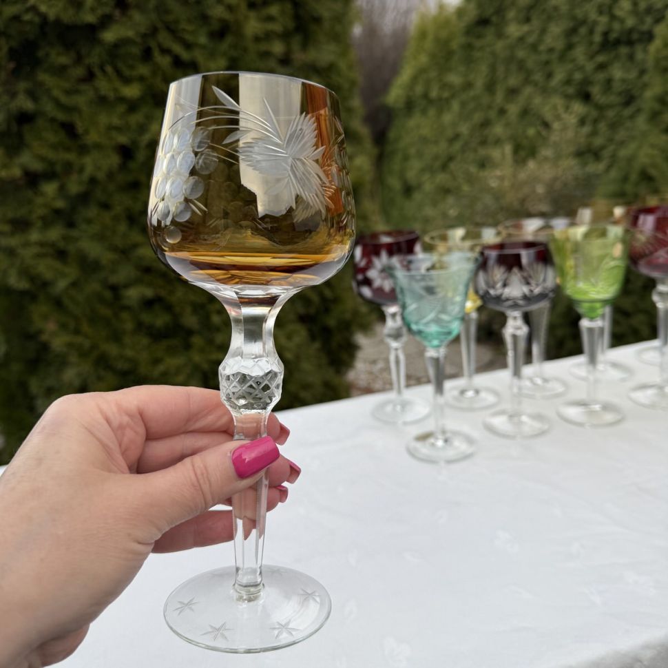 Бокал Anna Hutte янтарный 250 мл накладной хрусталь Германия дизайн 4