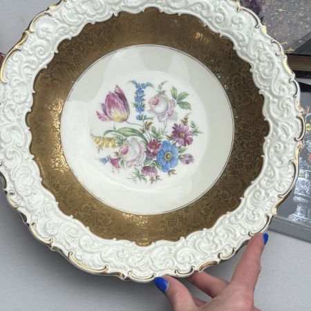 Блюдо Rosenthal 30 см фарфор позолота Германия 1936 г