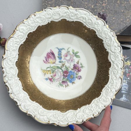 Блюдо Rosenthal 30 см фарфор позолота Германия 1936 г