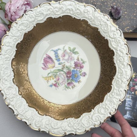 Блюдо Rosenthal 30 см фарфор позолота Германия 1936 г
