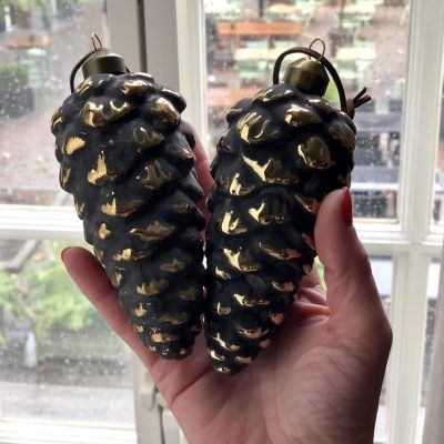 Шишка стеклянная большая елочное украшение