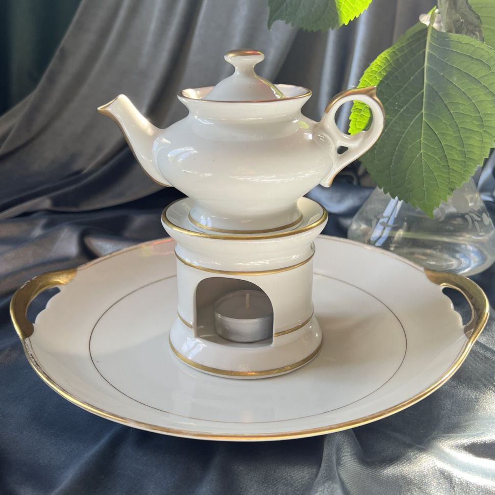 Блюдо с ручками 27 см фарфор золочение Франция