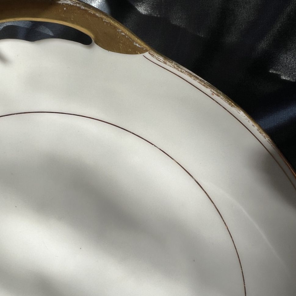 Блюдо с ручками 27 см фарфор золочение Франция