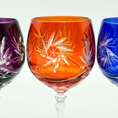 Бокал набор 3 шт. 350 мл цветной хрусталь Чехия