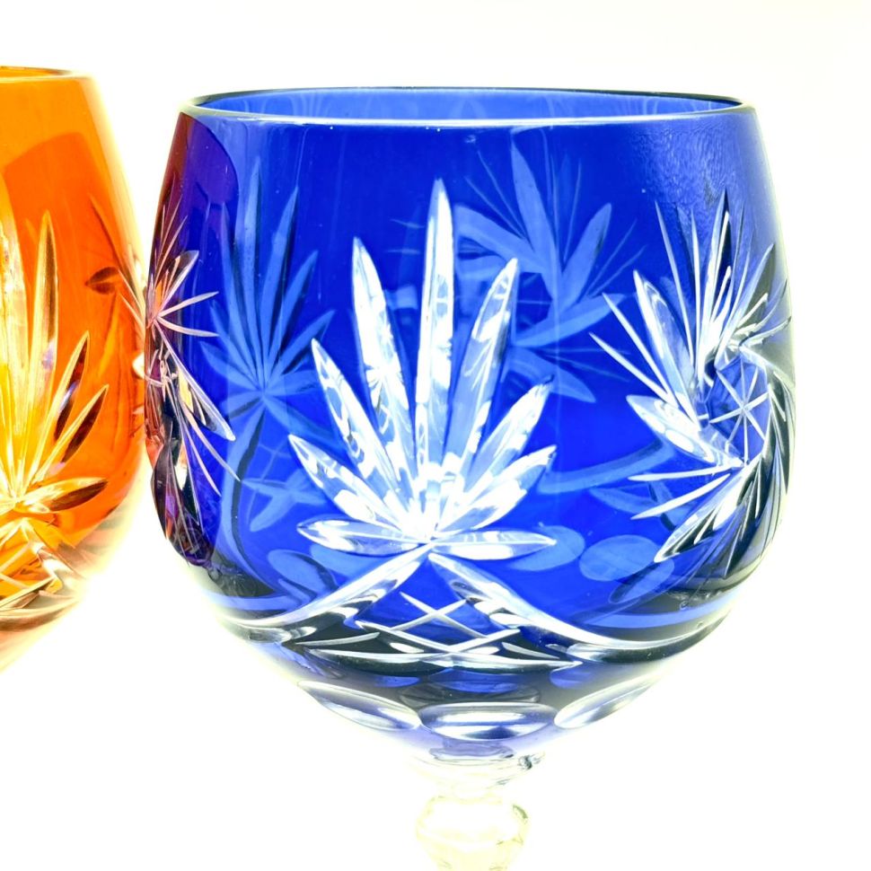 Бокал набор 3 шт. 350 мл цветной хрусталь Чехия