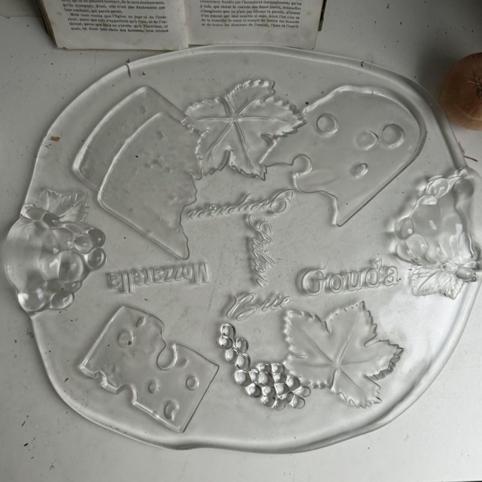 Блюдо поднос для сыра 41 см хрусталь Франция