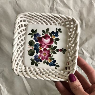 Ваза-конфетница малая, керамика, ручная роспись