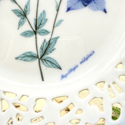 Тарелка Schumann Arzberg Tradition Aquilegia vulgaris 19 см Бавария