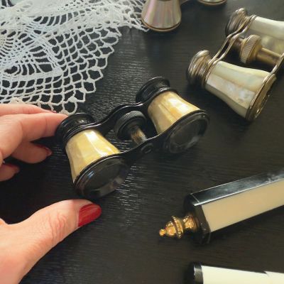 Бинокль театральный винтажный в чехле