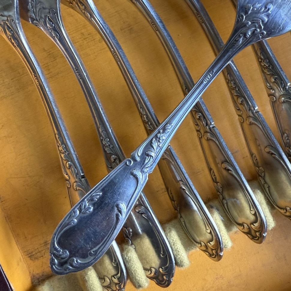 Вилка трезубец 15 см серебрение Франция