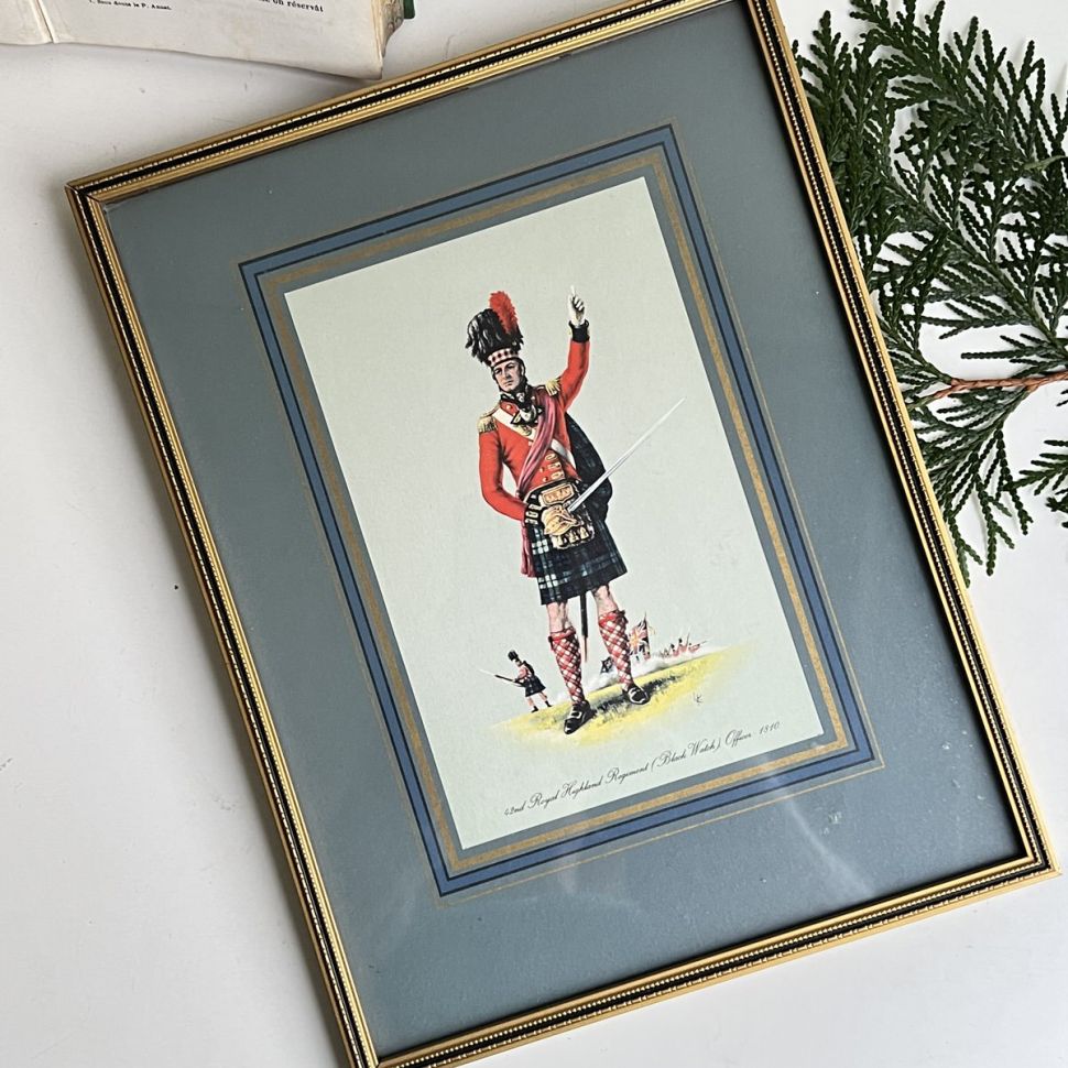 Картина репродукция Солдат 1810 года 23х30 см в раме под стеклом