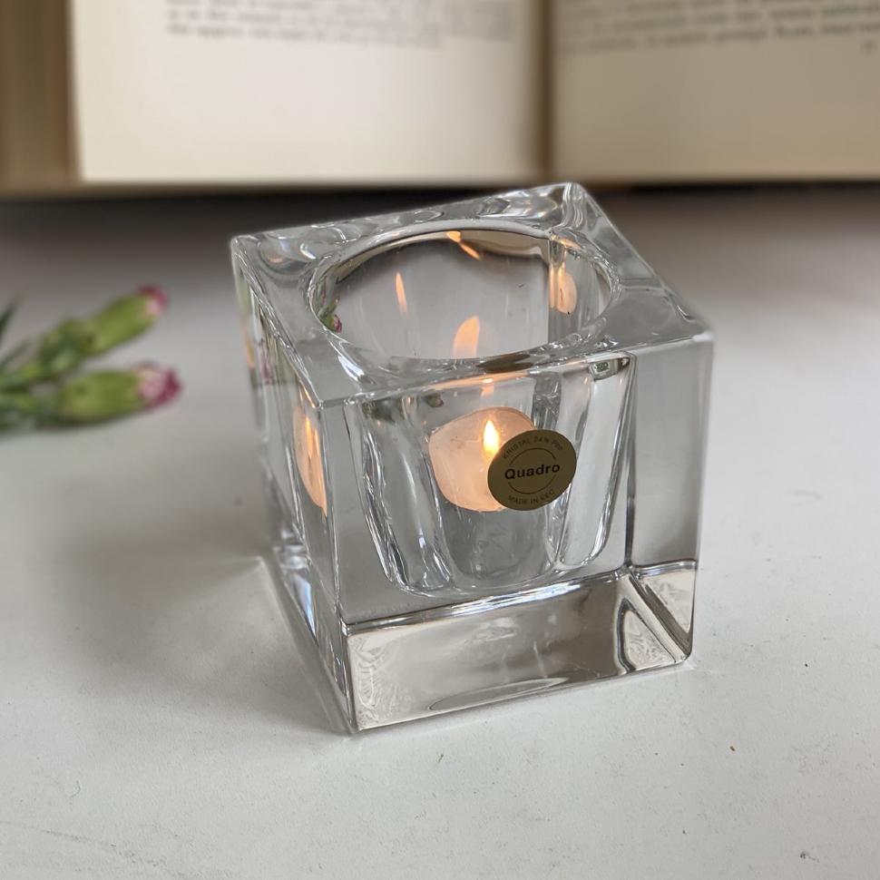 Подсвечник 7 см Куб хрусталь Европа