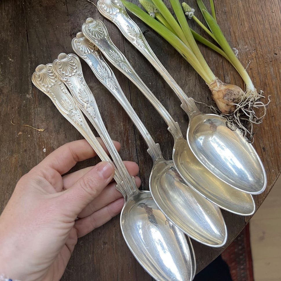 Ложка столовая 22 см пальмовая ветвь мельхиор Швеция