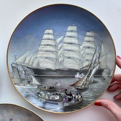Тарелка Franklin porcelain Clipper Great Republic 1981 23 см