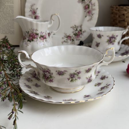 Бульонная пара Sweet Violets Rose Royal Albert 300 мл Англия   
