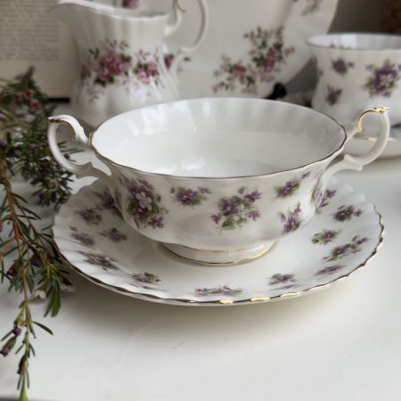 Бульонная пара Sweet Violets Rose Royal Albert 300 мл Англия   