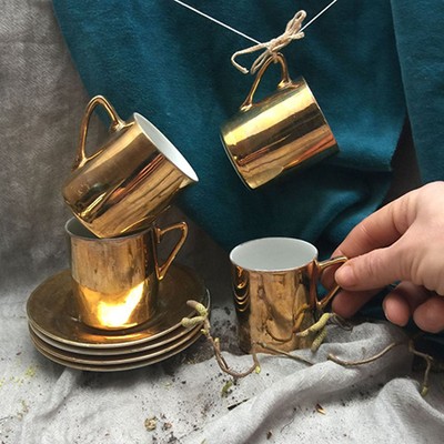 Кофейная пара с позолотой