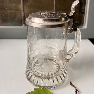 Кружка пивная 450 мл хрусталь олово Германия