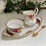 Сахарница молочник блюдо Royal Albert Old Country Roses Англия набор 3 предмета