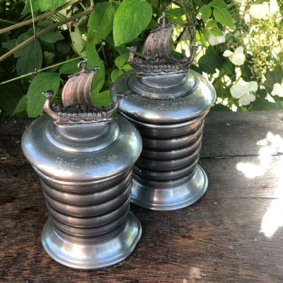 Стакан Ладья олово 1966 г с крышкой