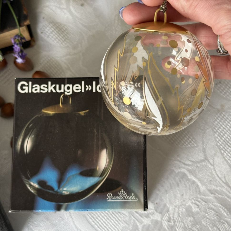 Елочная игрушка шар Icarus Rosenthal 9 см Германия стекло