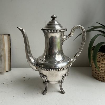 Чайник кофейник "Перле Луи 15" 30-е гг серебрение по латуни Франция 1,1 л 