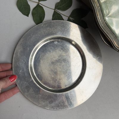 Блюдо поднос 20 см серебрение