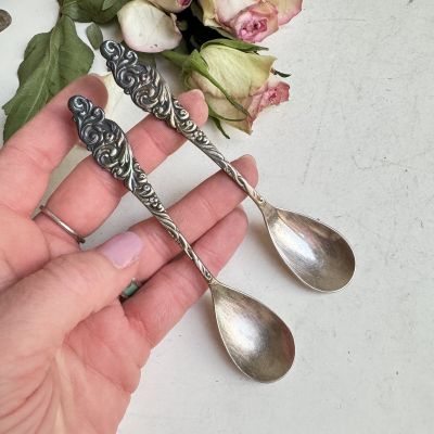 Ложка кофейная 12 см серебрение патина