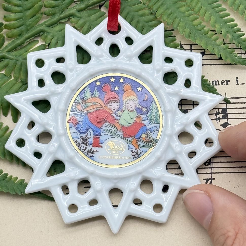Подвес Звезда рождественский мотив 8 см Hutschenreuther Германия