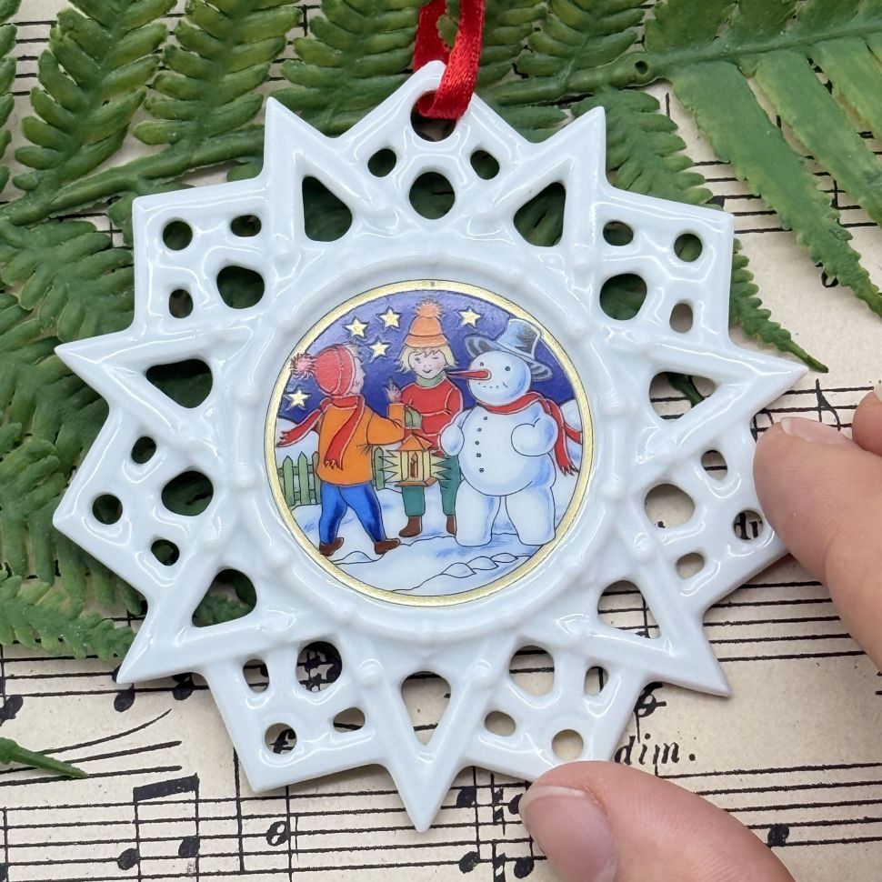 Подвес Звезда рождественский мотив 8 см Hutschenreuther Германия