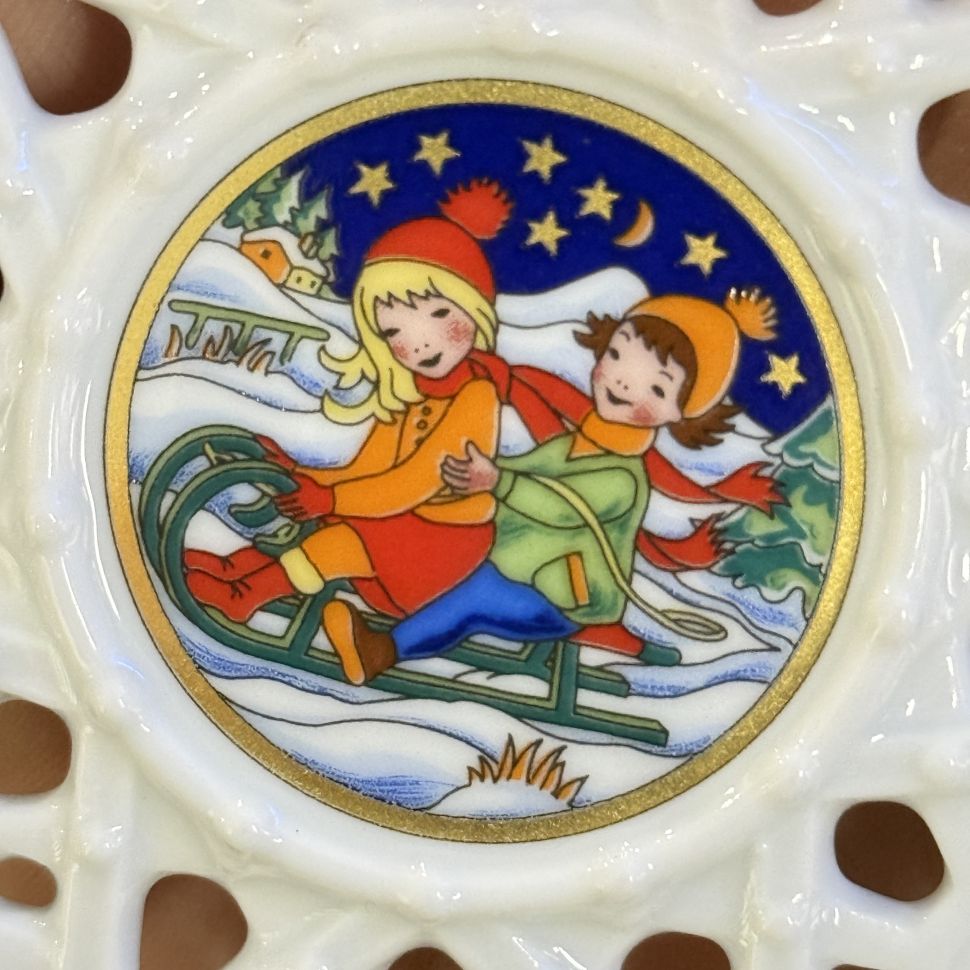 Подвес Звезда рождественский мотив 8 см Hutschenreuther Германия