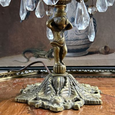 Светильник настольная лампа жирандоль 30 см Франция латунь 