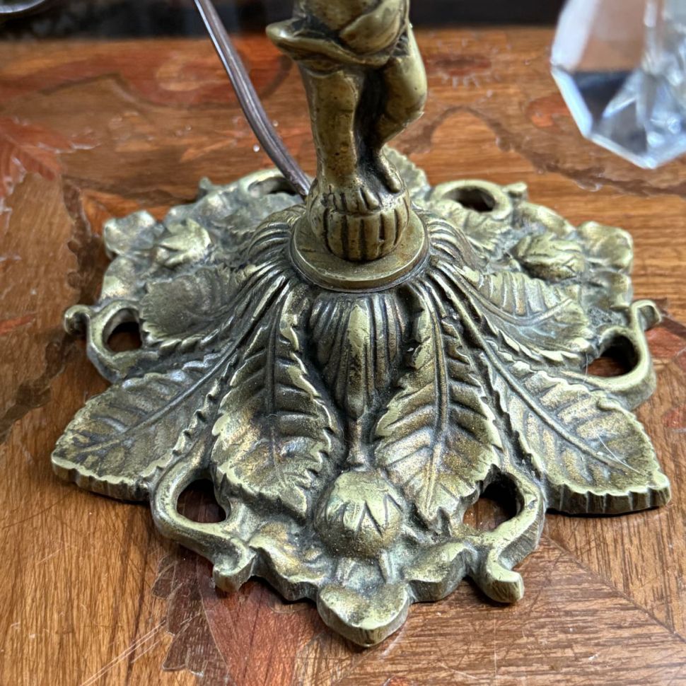 Светильник настольная лампа жирандоль 30 см Франция латунь 