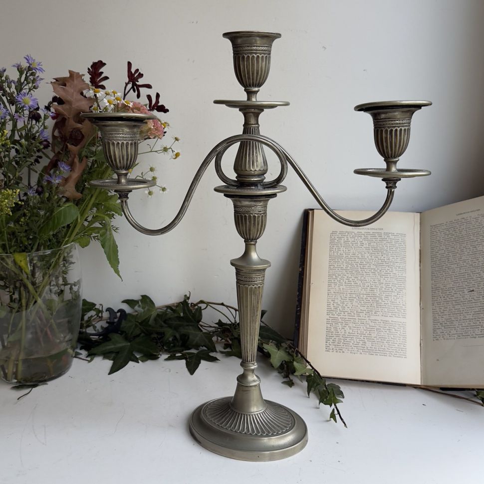 Подсвечник на три свечи трансформер мельхиор Франция