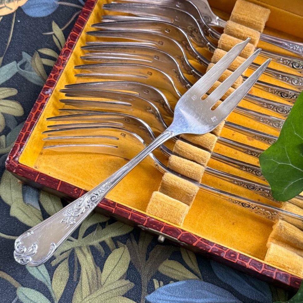 Вилка трезубец 15 см серебрение Франция