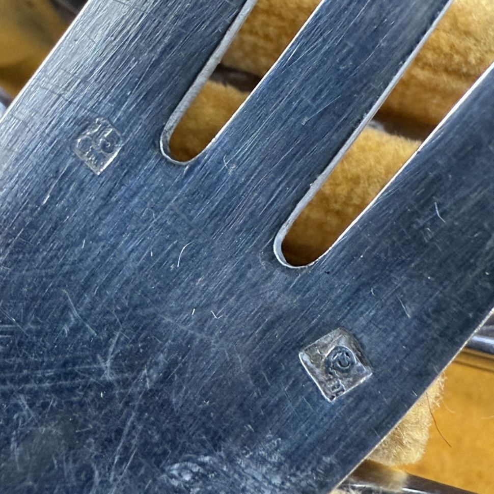 Вилка трезубец 15 см серебрение Франция