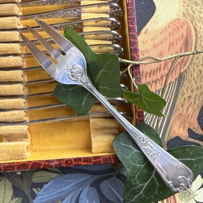 Вилка трезубец 15 см серебрение Франция