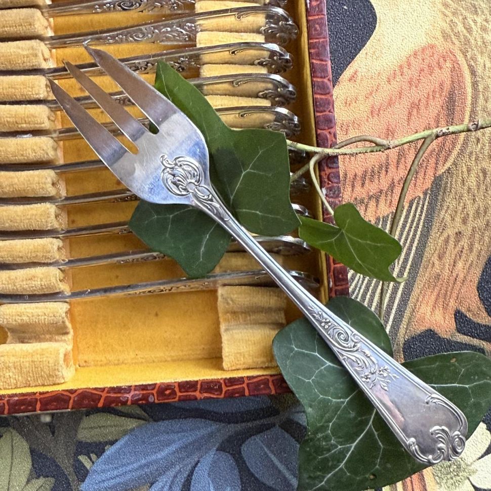 Вилка трезубец 15 см серебрение Франция