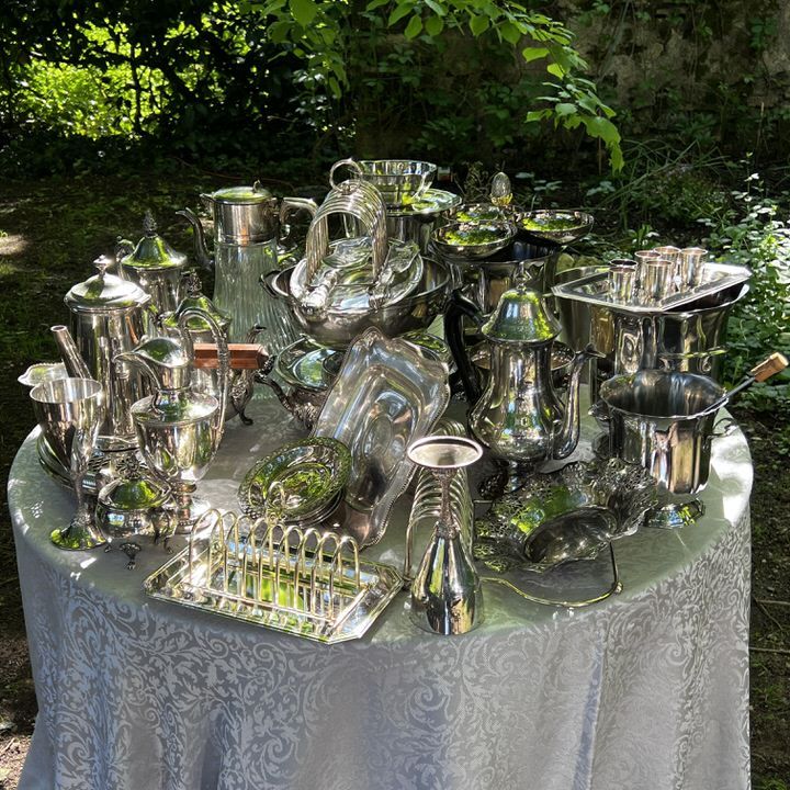 Блюдо Ажур 21 см м мельхиор патина