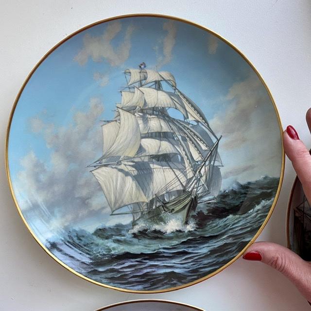 Тарелка Franklin porcelain Clipper Ther Mopylae 1981 23 см