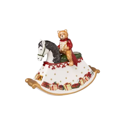 Подсвечник ВиллеройБох Christmas Toy's Мишка на лошадке-качалке 22 см Германия