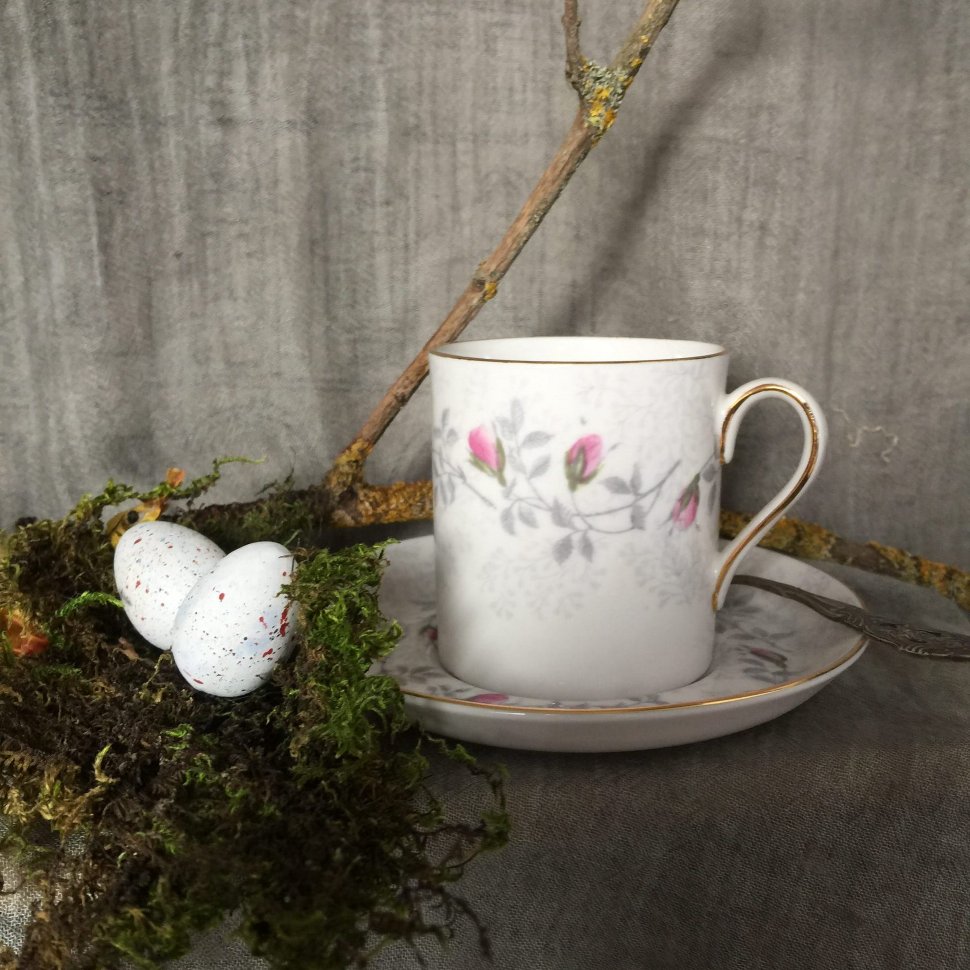 Чашка кофейная пары Royal Tuskan Англия, розовые розы