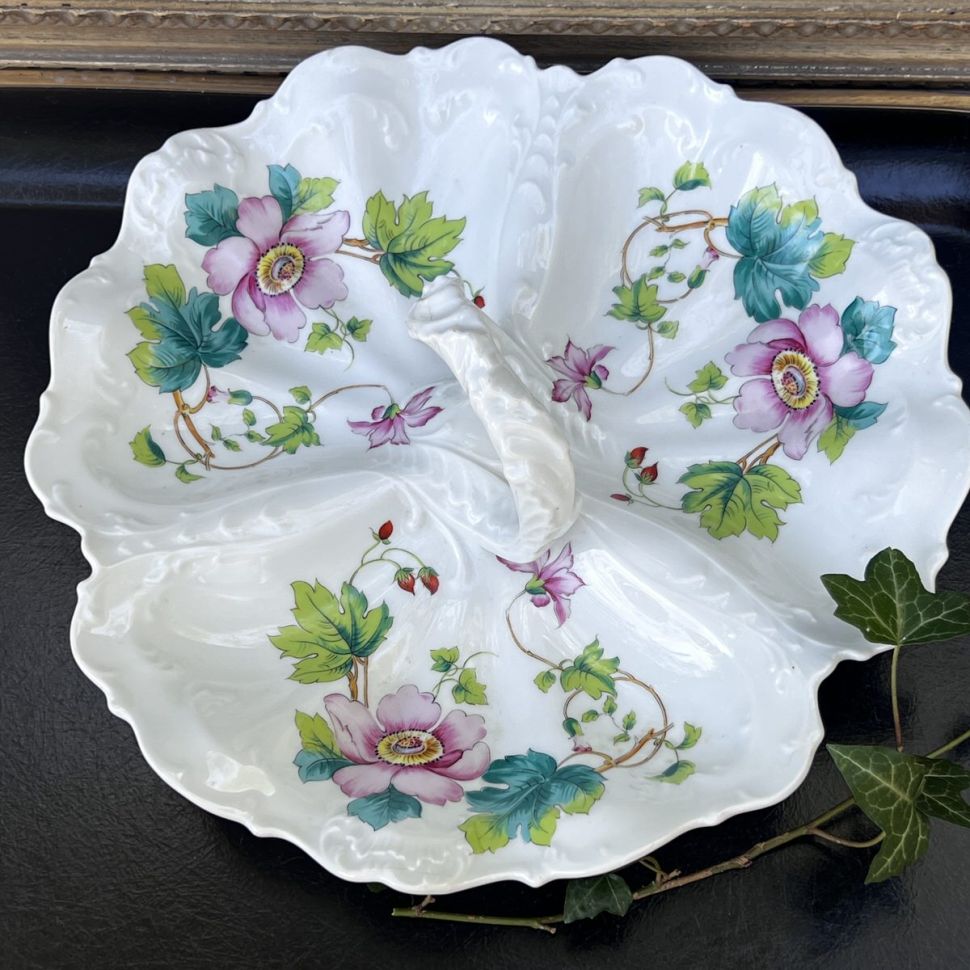 Менажница с ручкой Кабаретка Limoges Jardin Royal 29 см Франция